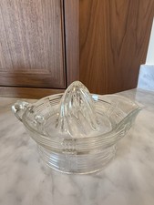 Vintage Citrus Reamer Juicer Clear Glass Handle For Pouring