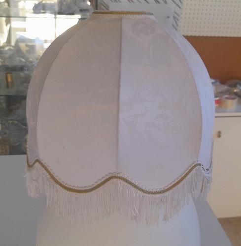 Paralume tessuto bianco con - in,