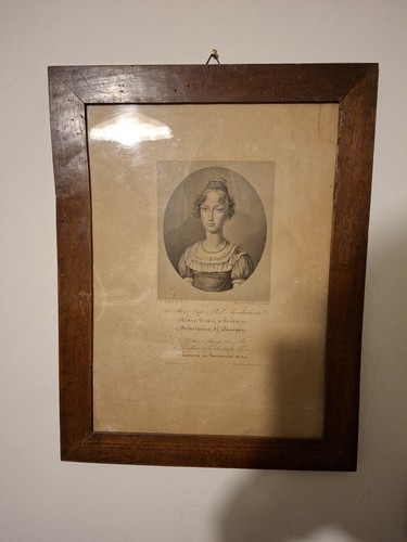 Stampa bulino 1822 maria - maria, luisa