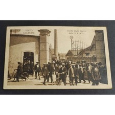 Cartolina Sesto Calende - Uscita degli Operai della S.I.A.L.