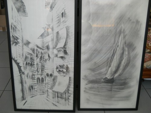 Due disegni carboncino con - due,