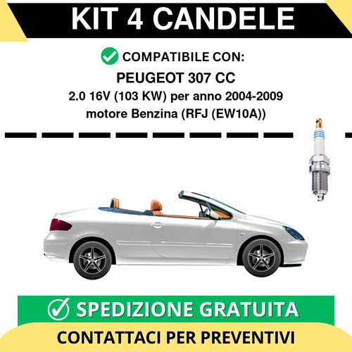 Kit candele per peugeot 307 - kit,