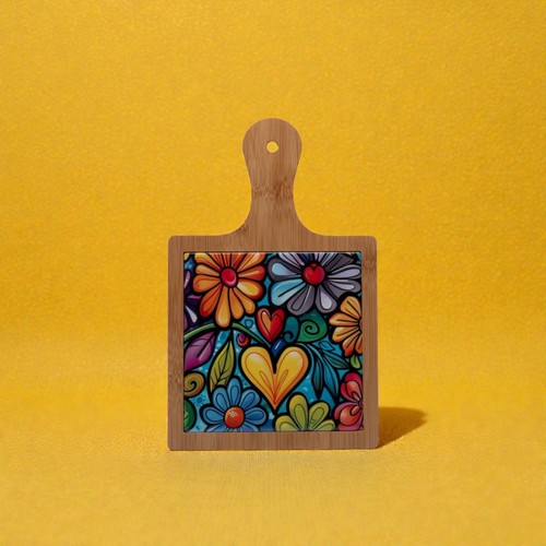 Tagliere fiori colorati - tagliere,