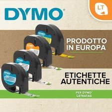 Dymo LetraTag etichette originali carta autoadesiva 12 mm x 4 m nero su bianco