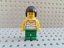 Lego personaggio town donna colorato top stelle capelli neri twn110 8403 