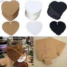 100pcs Forma Cuore Kraft Carta