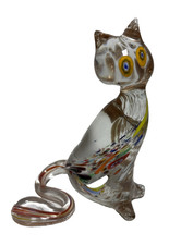 Statuina gatto in vetro soffiato Vecchia Murano Millefiori - 4,5” - fatta a mano Italia