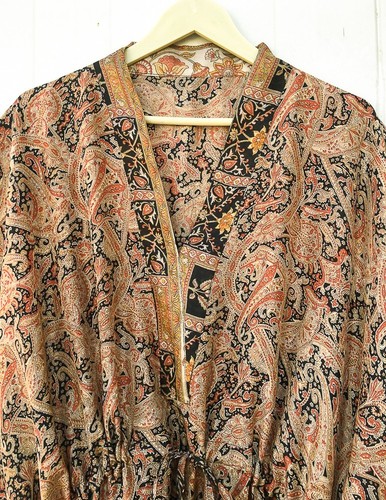 Maxi abito lungo beige caftano