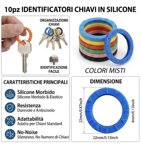 10pz identificatori per chiavi - 10pz,