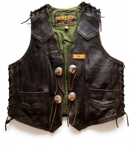 Gilet uomo vera pelle - , biker