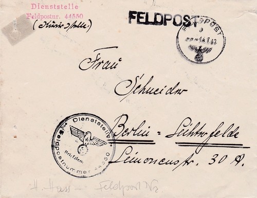 Hans hass feldpost 44550 - hass:,