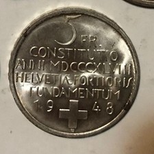 Svizzera 5 Franchi 1948