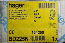 HAGER Blocco Differenziale 2 Poli 30 Ma  25 A Tipo A 2 M. Din (FONDO MAGAZZINO)