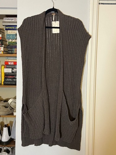 Cardigan lungo senza - , maniche
