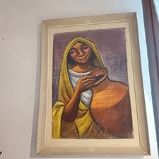 Painting colors wax on canvas