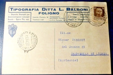 Cartolina commerciale  1933-TIPOGRAFIA DITTA L.BALDONI FOLIGNO