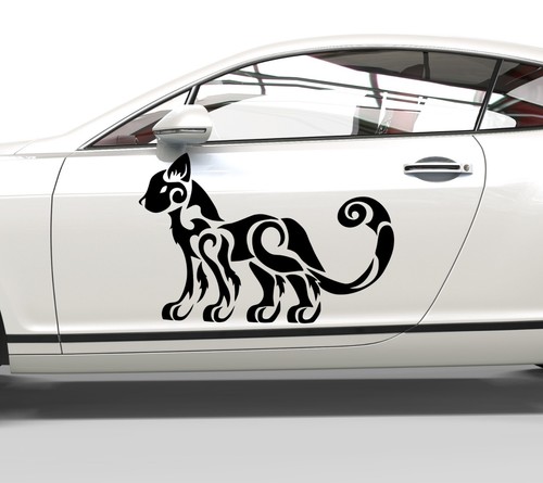 Adesivo auto gatto tribale