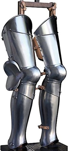 Greaves acciaio medievale larp - acciaio,