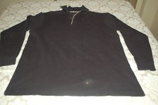 Burberry, Polo uomo manica lunga, Nera, Cotone, tg S, difetti, usata