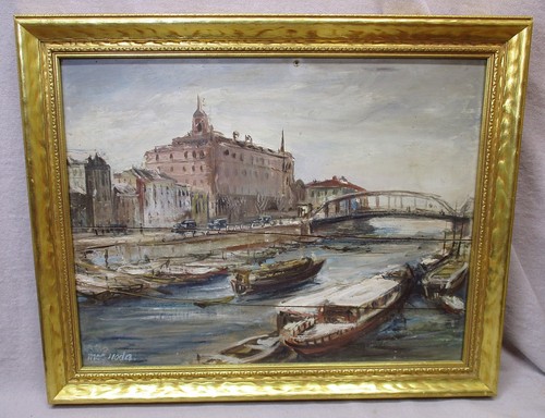 Dipinto olio legno 1920 - su,