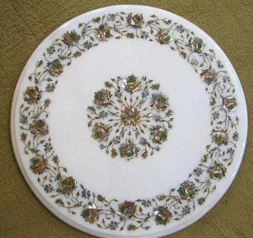Round white marble top - round,
