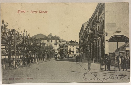 Cartolina animata biella porta - cartolina,