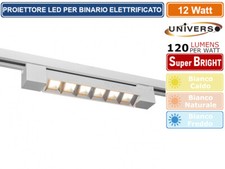 TRACKLIGHT FARETTO LINEARE LED SMD BIANCO PER BINARIO ELETTRIFICATO MONOFASE 12W