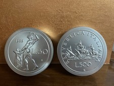 Duo Cofanetti lira 500 lire Caravelle controvento 1957 -50 lire Dio Vulcano 1989