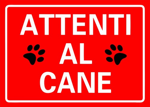 Targa cartello attenti cane - al,