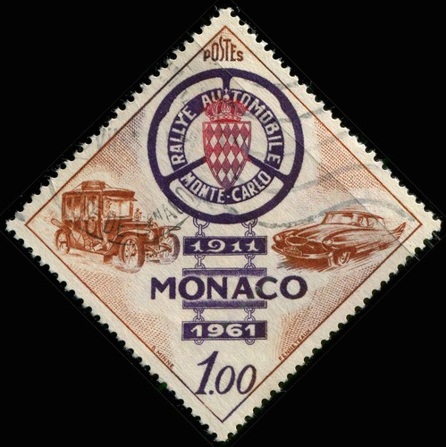 Francobollo monaco 484 rally - francobollo,