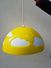 IKEA SKOJIG Lampadario Giallo & Bianco Nuvole RARO Henrik Preutz - Vintage