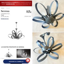 SERENA LAMPADARIO SOFFITTO MODERNO DESIGN GRIGIO 9 LUCI LED 117€