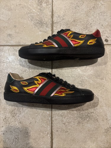 Sneakers gucci ace flame nere - flame,