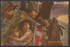 Cartolina viaggiata WWI Natale 1917 Cesare Saccaggi Redemptio