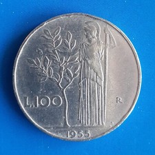 RARA MONETA DA 100 Lire DEL 1955 1° CONIO IN BUONO STATO