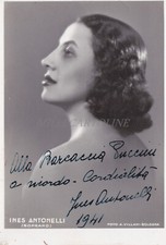 INES ANTONELLI - Soprano, Villani Bologna Foto Cartolina con Autografo
