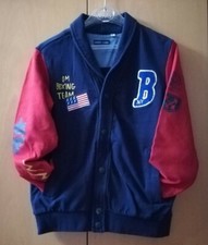 felpa bambino giacca 8 anni ORIGINAL MARINES tipo college, baseball blu rosso