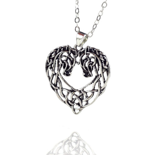 Ciondolo cuore cavalli