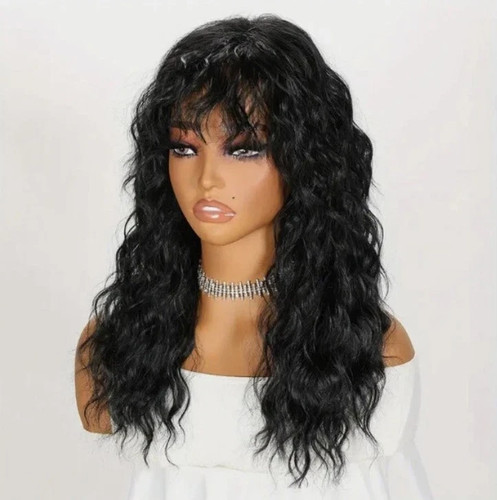 Parrucca riccia con bangs per - parrucca,