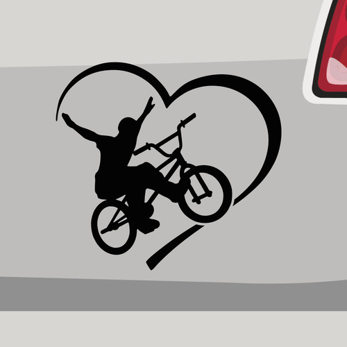 Adesivo bmx cuore mani - adesivo, no