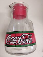 COCA COLA - CARAFFA VETRO CON PORTA GHIACCIO  Anni 80 Stile Liberty 