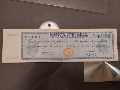 5000 lire titolo provvisorio - 5000,