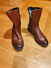 Stivaletti Everybody donna in pelle marrone leggermente imbottiti con cerniera