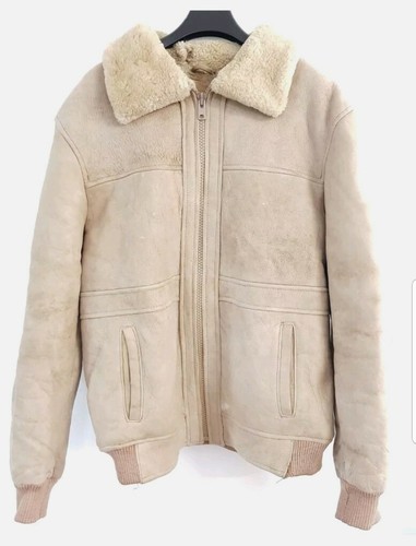 Giacca pelle beige foderata - pelle,