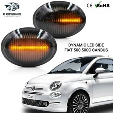 COPPIA FRECCE LATERALI PROGRESSIVE A LED PER FIAT 500 500C NERO FUME' CANBUS