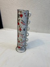 Tazzine da caffe Bialetti vintage da collezione con supporto 6 pz made in italy