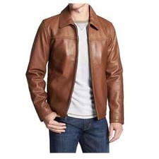 Giacca in vera pelle marrone