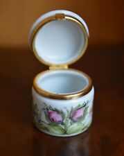 Limoges porcellana scatolina cilindrica  da collezione, dipinta a mano anni '70