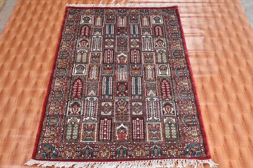 3x5 silk red rugs - red, traditional