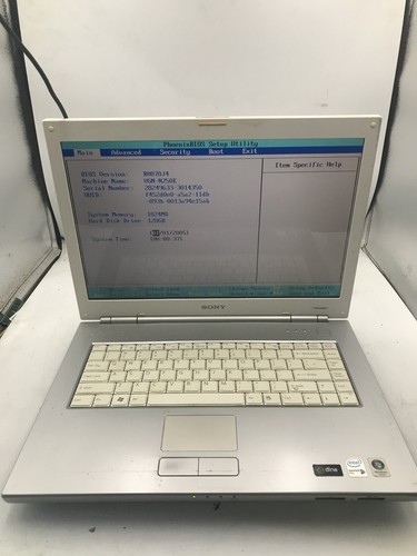 Sony pcg 7x1l boots - to, bios